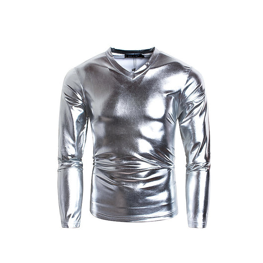 Playera Base V-Neck Brillante de Manga Larga para Hombre - Image 5