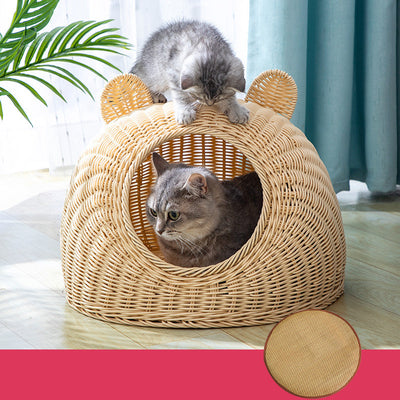 Casa Refugio para Gatos en Ratán Sintético Semicerrada - Image 16