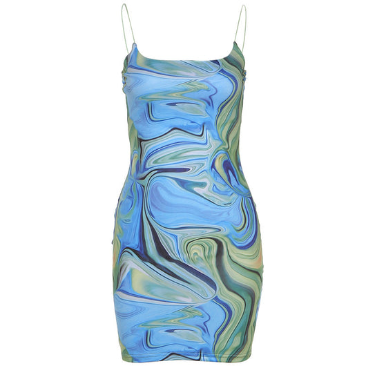 Vestido Slim Estampado Asimétrico sin Espalda - Diseño Moderno y Atrevido - Image 14