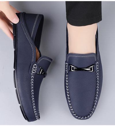 Zapatos Casuales Extra Grandes de Cuero con Suela Gommino Ancha - Image 14