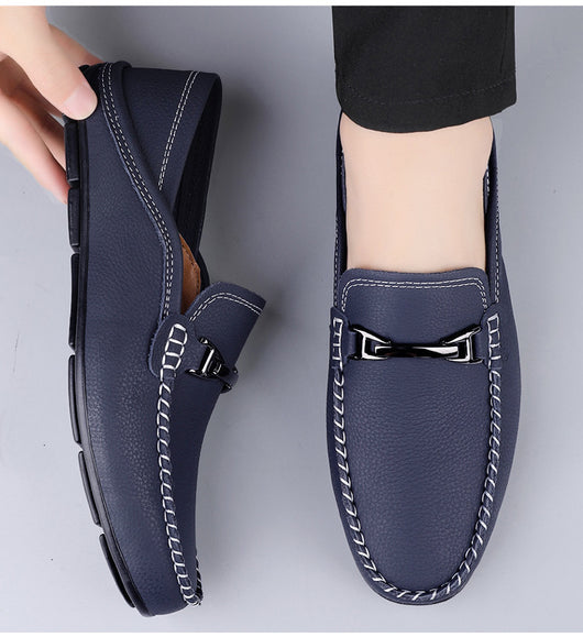 Zapatos Casuales Extra Grandes de Cuero con Suela Gommino Ancha - Image 14