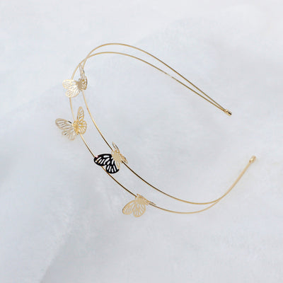 Diadema Metálica con Orejas de Gato, Mariposa y Rosa para Mujer - Image 4