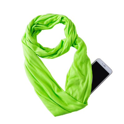 Pañuelo Funcional para Mujer con Bolsillo Cremallera y Jersey Liso - Image 57