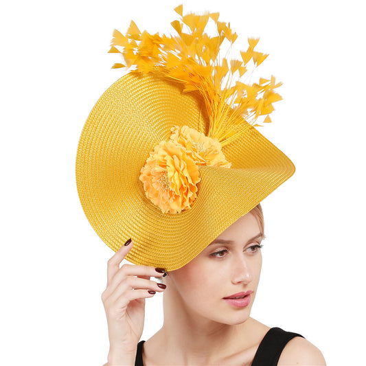 Sombrero de Carreras Estilo Celebridad con Tejido de Pasto Sintético - Image 2
