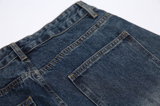 Pantalones Cargo Vaqueros Retro Lavado Pesado con Diseño de Bolsillos Oblicuos - Image 40