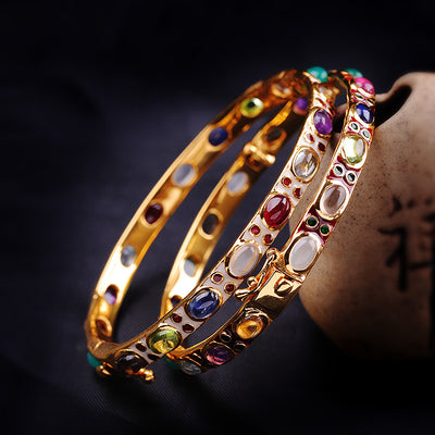 Pulsera de Plata con Gemas de Colores y Esmalte - Image 9