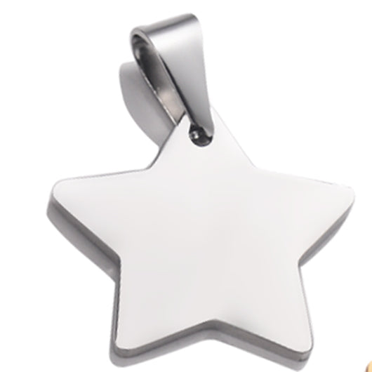 Dije Estrella de Cinco Puntas en Acero Titanio - Collar Colgante Minimalista - Image 4