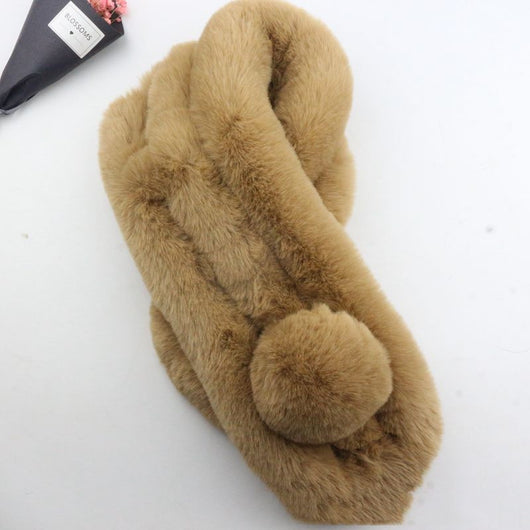 Bufanda de Piel de Conejo Invierno Coreano para Mujer - Image 19