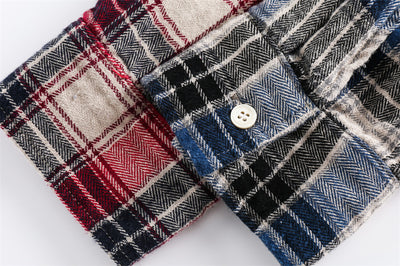 Camisa de Cuadros para Hombre con Costuras de Contraste - Image 16