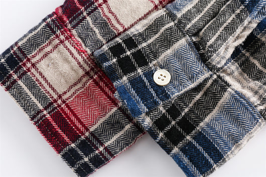 Camisa de Cuadros para Hombre con Costuras de Contraste - Image 16