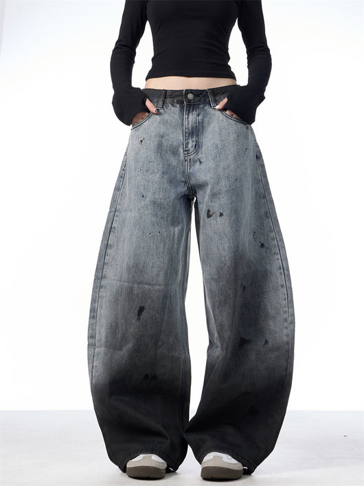 Pantalones Jeans Sueltos Efecto Desteñido con Tinta Splash - Image 23