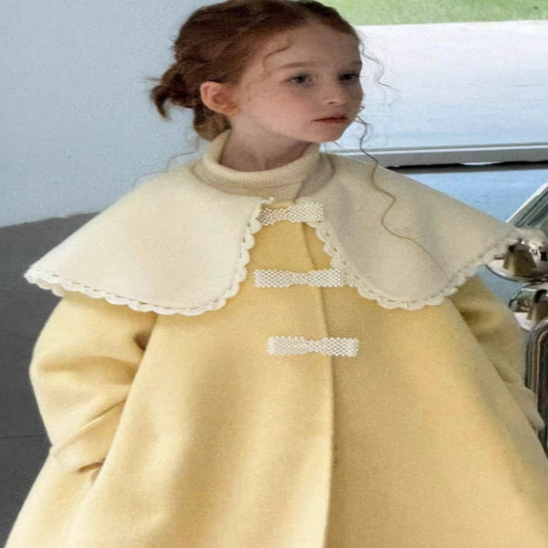 Abrigo Amarillo Acolchado de Largo Medio para Niños