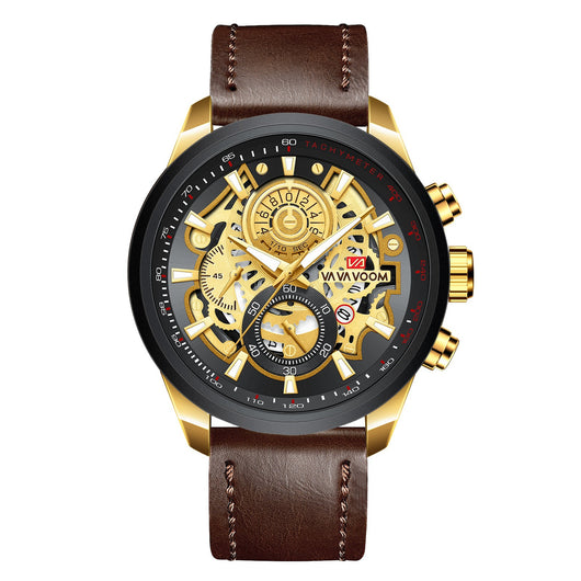 Reloj de Cuarzo para Hombre Dorado Negro Elegancia Empresarial - Image 18