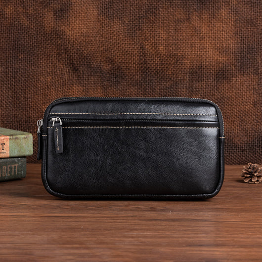 Billetera Vertical de Cuero Genuino Primera Capa Diseño Cuadrado para Hombre - Image 3