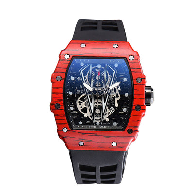 Reloj de Cuarzo Ejecutivo Diseño Barril Hueco con Calendario - Image 11