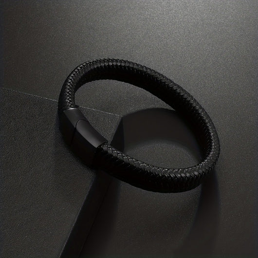 Pulsera de Cuero Vintage para Hombre con Cierre Magnético - Image 14
