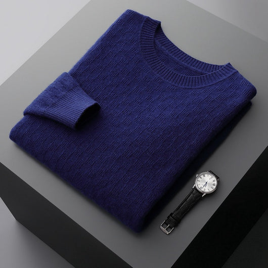Suéter de Cachemira Gruesa para Hombre - Cuello Redondo Elegante para Otoño e Invierno - Image 10