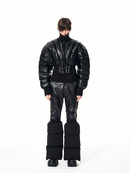 Chaqueta Puffer de Pato con Cuello Alto y Mangas Murciélago para Hombre - Image 4
