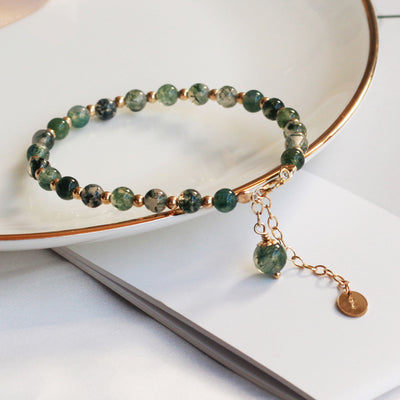 Pulsera de Ágata Verde con Cuentas de Cuarzo para Atraer Prosperidad - Image 9