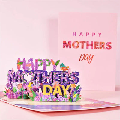 Tarjeta Pop-Up 3D Ramo de Flores - Regalo Especial para Mamá, Aniversario e Invitaciones