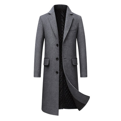 Abrigo Largo Casual de Algodón para Hombre Talla Plus - Image 13