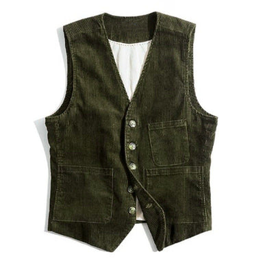 Chaleco de Pana para Hombre con Diseño de Patchwork - Primavera Otoño - Image 4