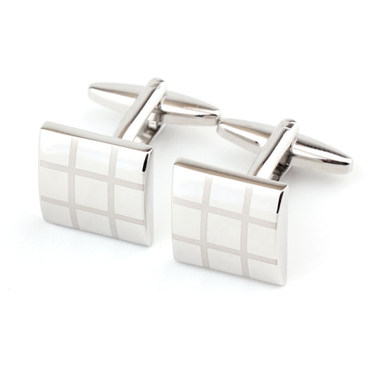 Gemelos Cuadrados de Cuadros para Hombre - Diseño Clásico Francés - Image 2