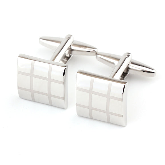 Gemelos Cuadrados de Cuadros para Hombre - Diseño Clásico Francés