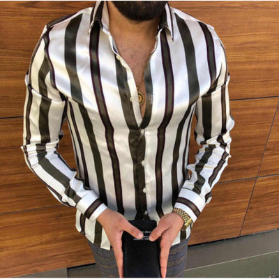 Camisa Casual de Manga Larga con Estampado para Hombre - Image 8