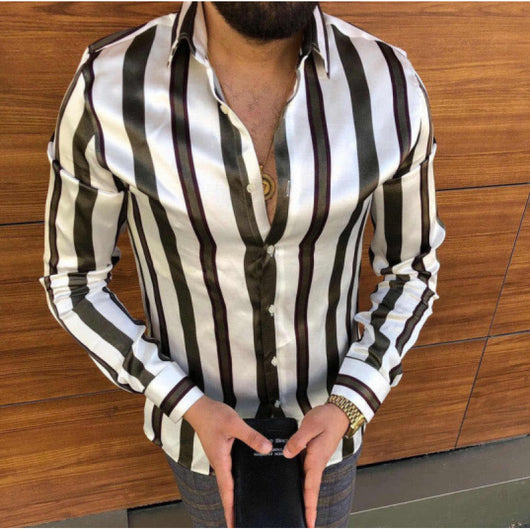 Camisa Casual de Manga Larga con Estampado para Hombre - Image 8