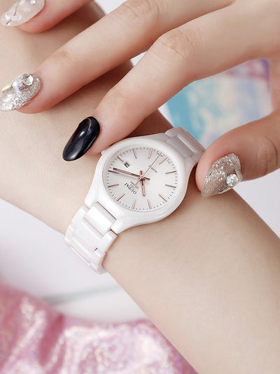 Reloj de Cerámica Blanca para Mujer - Diseño Minimalista y Elegante - Image 7