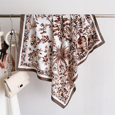 Chal Hijab Protector Solar con Bloques de Color Floral - Image 24
