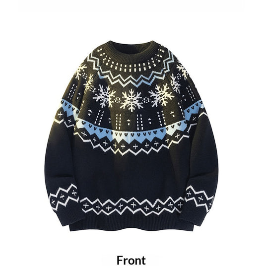Suéter Tejido para Hombre con Diseño Navideño de Copos de Nieve - Image 12