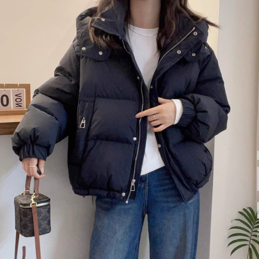 Chaqueta Cálida Casual para Mujer Talla Grande con Abertura Lateral - Image 5