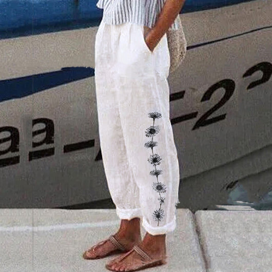 Pantalones Vintage Estampados de Pierna Ancha para Mujer - Image 9