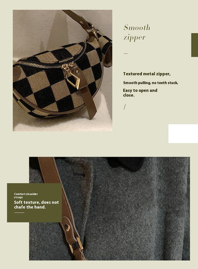 Bolsa Crossbody de Cuadros Escoceses Estilo Occidental Multiusos - Image 10