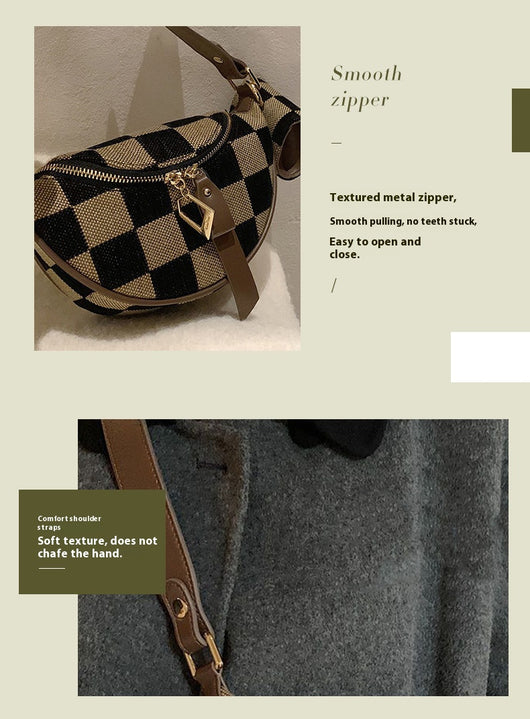 Bolsa Crossbody de Cuadros Escoceses Estilo Occidental Multiusos - Image 10