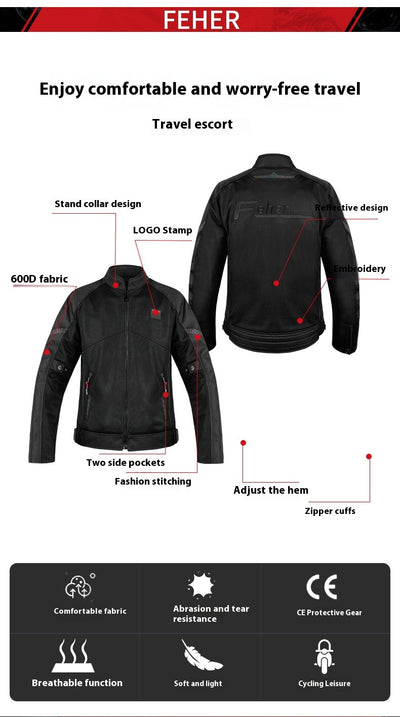 Chaqueta de Malla Transpirable para Motociclismo - Abrigo Deportivo para Hombre - Image 15