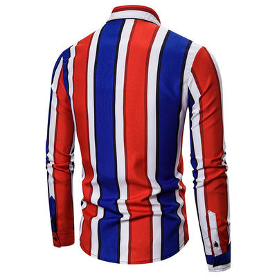 Camisa de Playa Entallada a Rayas con Mangas Largas - Estilo Británico - Image 5