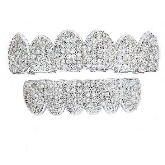 Grillz de Circón Micro-set Hip Hop Dorado - Image 8