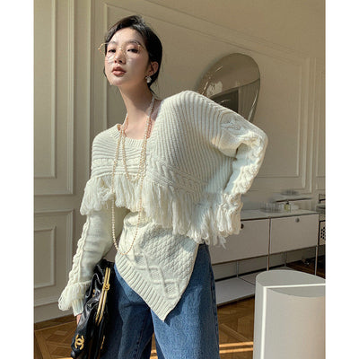 Suéter Cuello V con Borlas - Diseño Elegante para Mujer - Image 9