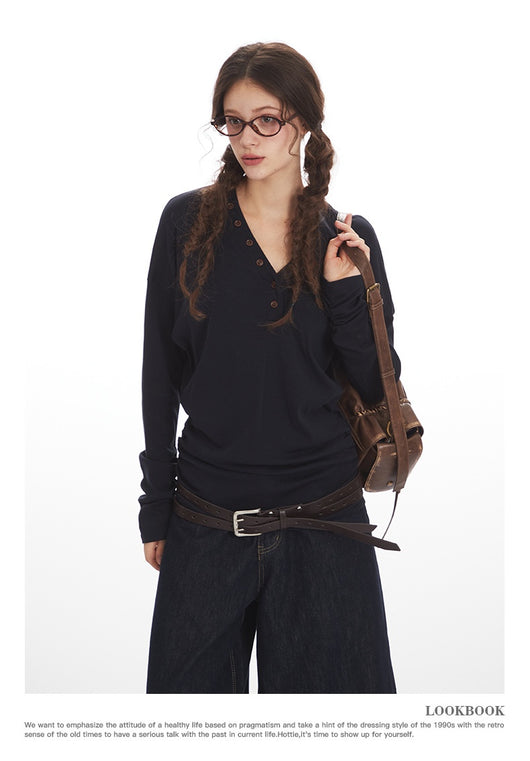 Blusa Elegante de Manga Larga con Cuello en V y Cintura Ajustada - Image 13