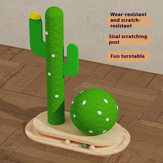 Torre de Juego para Gatos con Rueda Giratoria y Madera Maciza - Image 4