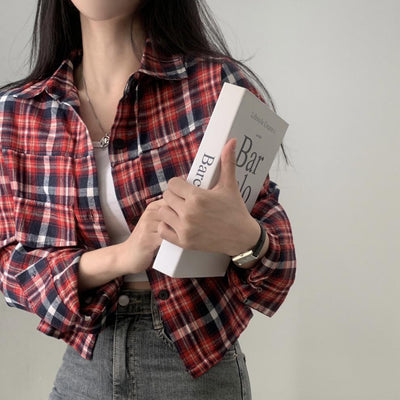 Camisa Cuadrille Oversized de Manga Corta - Image 15