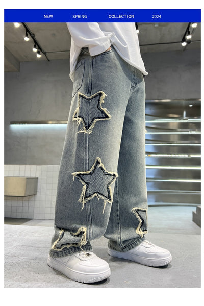 Jeans Anchos Pentagrama para Niños - Estilo Moderno y Cómodo - Image 25