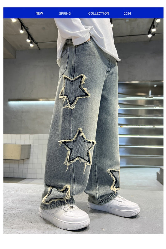Jeans Anchos Pentagrama para Niños - Estilo Moderno y Cómodo - Image 25