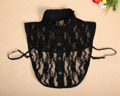 Cuello Falso Retro de Algodón con Encaje Desmontable para Mujer - Image 20