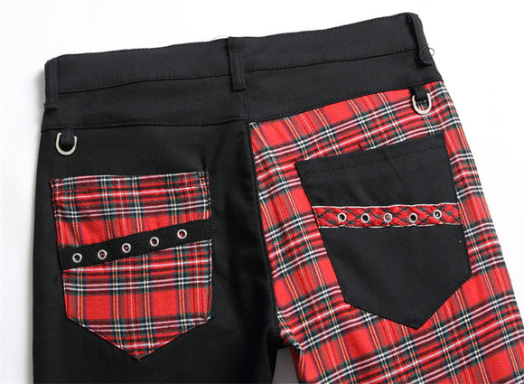 Jeans Rectos Hombre con Panel Colorblock Negro sin Estiramiento