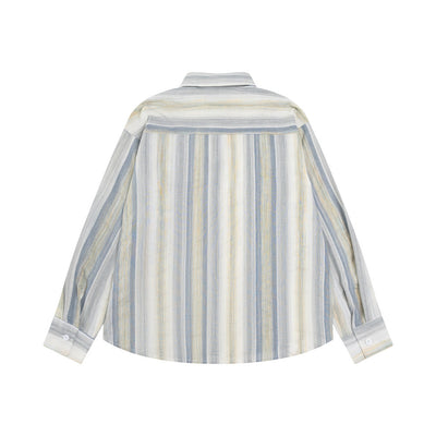 Camisa Holgada a Rayas Contraste para Hombre Otoño - Image 19