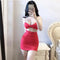 Falda Roja Escotada Estilo Hot Girl